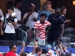 IShowSpeed watches a FIFA World Cup 2026 match from the stands.