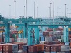 Shipping containers sit stacked at Tanjung Pelepas Port in Gelang Patah, Malaysia, June 29, 2026. (REUTERS)