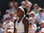 Tennis - Wimbledon - All England Lawn Tennis and Croquet Club, London, Britain - July 7, 2026 Coco Gauff of the U.S. celebrates after winning her quarter final match against Jessica Pegula of the U.S. REUTERS/Marko Djurica(REUTERS)