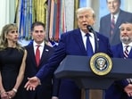 Susan Dell, wife of Michael Dell, from left, Michael Dell, chairman and chief executive officer of Dell Inc., US President Donald Trump, and Senator Ted Cruz, a Republican from Texas, in the Oval Office of the White House in Washington, DC, US, on Monday, July 6, 2026. Susan Dell, wife of Michael Dell, from left, Michael Dell, chairman and chief executive officer of Dell Inc., US President Donald Trump, and Senator Ted Cruz, a Republican from Texas, in the Oval Office of the White House in Washington, DC, US, on Monday, July 6, 2026.