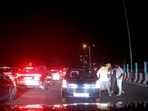The incident reportedly took place around 10.30 pm on Sunday near Maddur during heavy traffic.