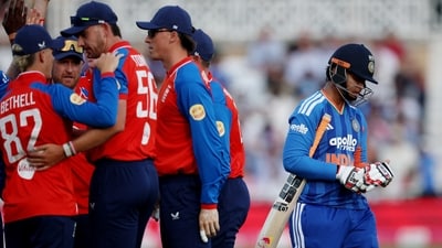 Vaibhav Sooryavanshi disappointed again after he made 13, falling to Jofra Archer.&nbsp; (Action Images via Reuters)