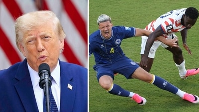 FIFA's decision to suspend Folarin Balogun's automatic one-match ban came after US President Donald Trump revealed that he had called FIFA president Gianni Infantino to seek a review of the red card. (Bloomberg/AP) FIFA's decision to suspend Folarin Balogun's automatic one-match ban came after US President Donald Trump revealed that he had called FIFA president Gianni Infantino to seek a review of the red card. (Bloomberg/AP)