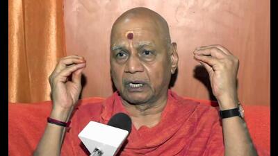 Swami Govind Dev Giri Maharaj, treasurer of the Shri Ram Janmabhoomi Teerth Kshetra Trust, speaks to media over the resignation of Champat Rai as general secretary, in Ayodhya on Tuesday. (ANI Video Grab) Swami Govind Dev Giri Maharaj, treasurer of the Shri Ram Janmabhoomi Teerth Kshetra Trust, speaks to media over the resignation of Champat Rai as general secretary, in Ayodhya on Tuesday. (ANI Video Grab)