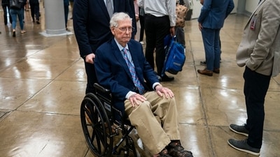 Amid growing speculation about Mitch McConnell's health, no updates have been issued since his hospitalization. (Bloomberg)