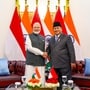 সোমবার তিন দেশের সফরের প্রথম পর্যায়ে জাকার্তায় পৌঁছন প্রধানমন্ত্রী মোদী। (PMO)