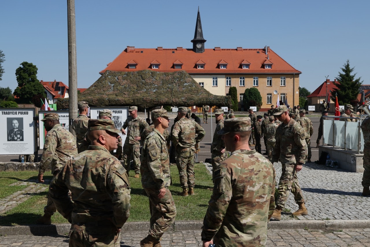 U.S. troops arriving in Boleslawiec, Poland, last month.