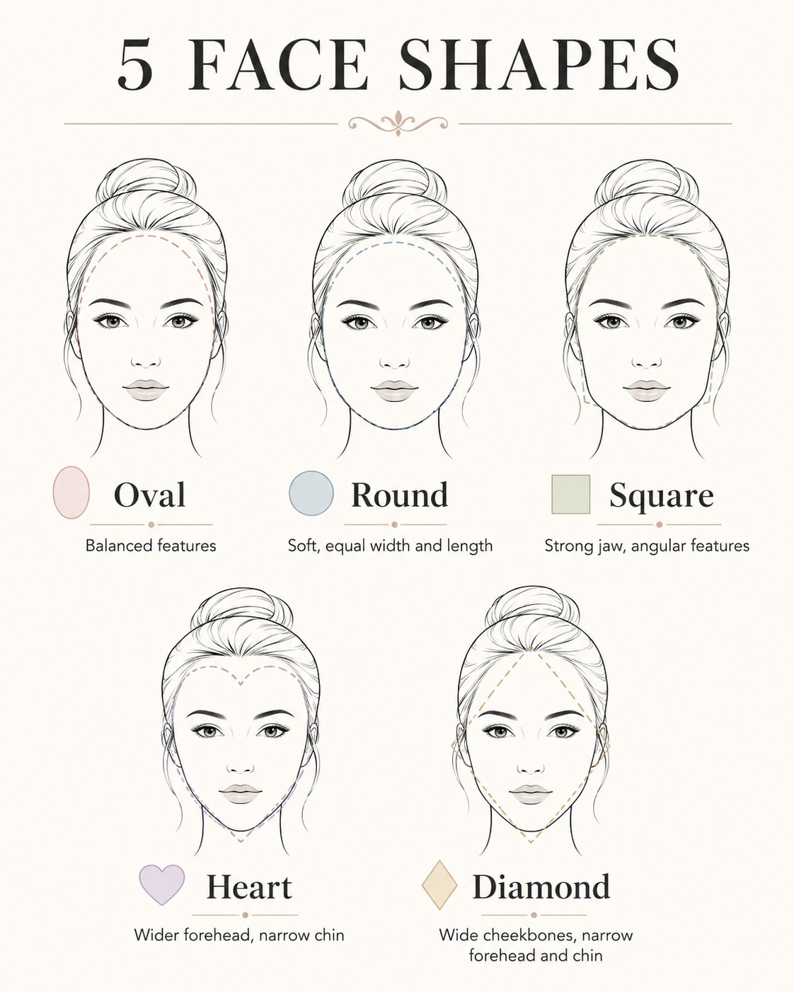 There are five main face shapes. (Picture credit: AI generated) There are five main face shapes. (Picture credit: AI generated)
