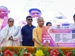 Chief minister Yogi Adityanath at the launch event of the cashless medical treatment scheme for teachers. (PTI PHOTO)