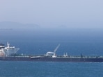 Crude oil tanker Odessa, carrying UAE crude after passing through the Strait of Hormuz with its Automatic Identification System transponder turned off, navigates the waters at Daesan port, where it is expected to discharge crude oil, in Seosan, South Korea, May 8, 2026.