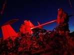 Service members of the Sparta company of the 422nd Unmanned Systems Regiment 'Luftwaffe' of the Ukrainian Armed Forces, prepare a Zozulia mid-strike drone for a flight while they work at a position near a front line, amid Russia's attack on Ukraine, in an undisclosed location in Southern Ukraine, on an undisclosed date, 2026.