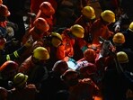 Delhi, Gurgaon rain highlights: NDRF personnel rescue a survivor trapped under the debris after a building collapsed in G Block, Sector 16, Rohini, in New Delhi, India, on Wednesday, July 8, 2026.
