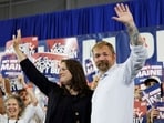 Democratic U.S. Senate candidate Graham Platner and his wife Amy Gertner
