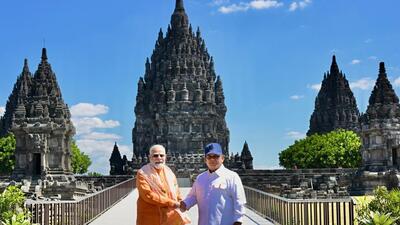 Prime Minister Narendra Modi and President Prabowo Subianto inaugurated the ASI-led restoration of Indonesia’s 9th-century Prambanan Temple. (AP)