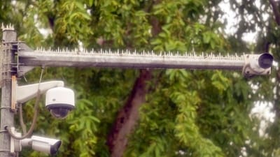 To tackle the problem, Delhi Police has begun installing “anti-bird spikes” around CCTV cameras across the high-security zone. (HT_PRINT) To tackle the problem, Delhi Police has begun installing “anti-bird spikes” around CCTV cameras across the high-security zone. (HT_PRINT)