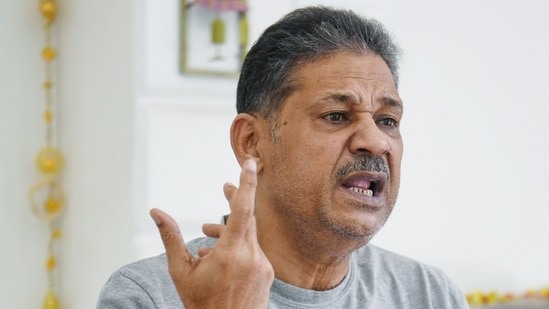 TMC MP Kirti Azad addresses a press conference at his residence, in New Delhi on Wednesday. (ANI)