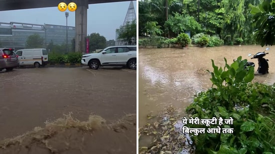 Heavy rainfall led to waterlogging in several parts of Gurgaon on Tuesday, July 7.