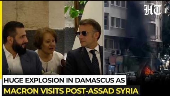 Explosion near Damascus hotel where Macron was meant to stay amid Syria outreach