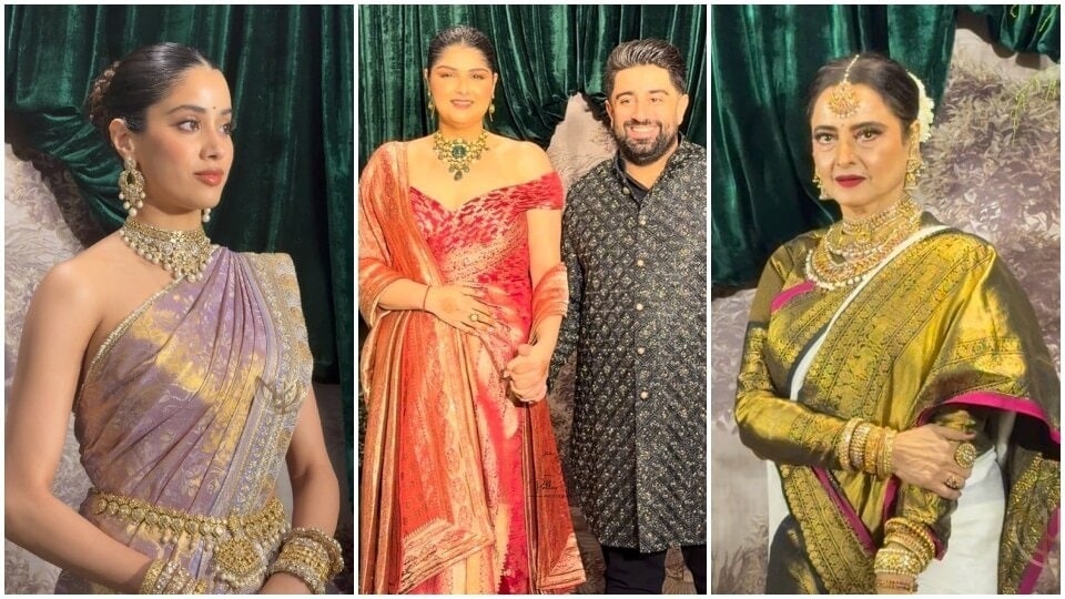 সৎ দিদি অংশুলার রিসেপশনে রাজকীয় সাজ, কনেকে ছাপিয়ে গেলেন জাহ্নবী! আর কারা এল?