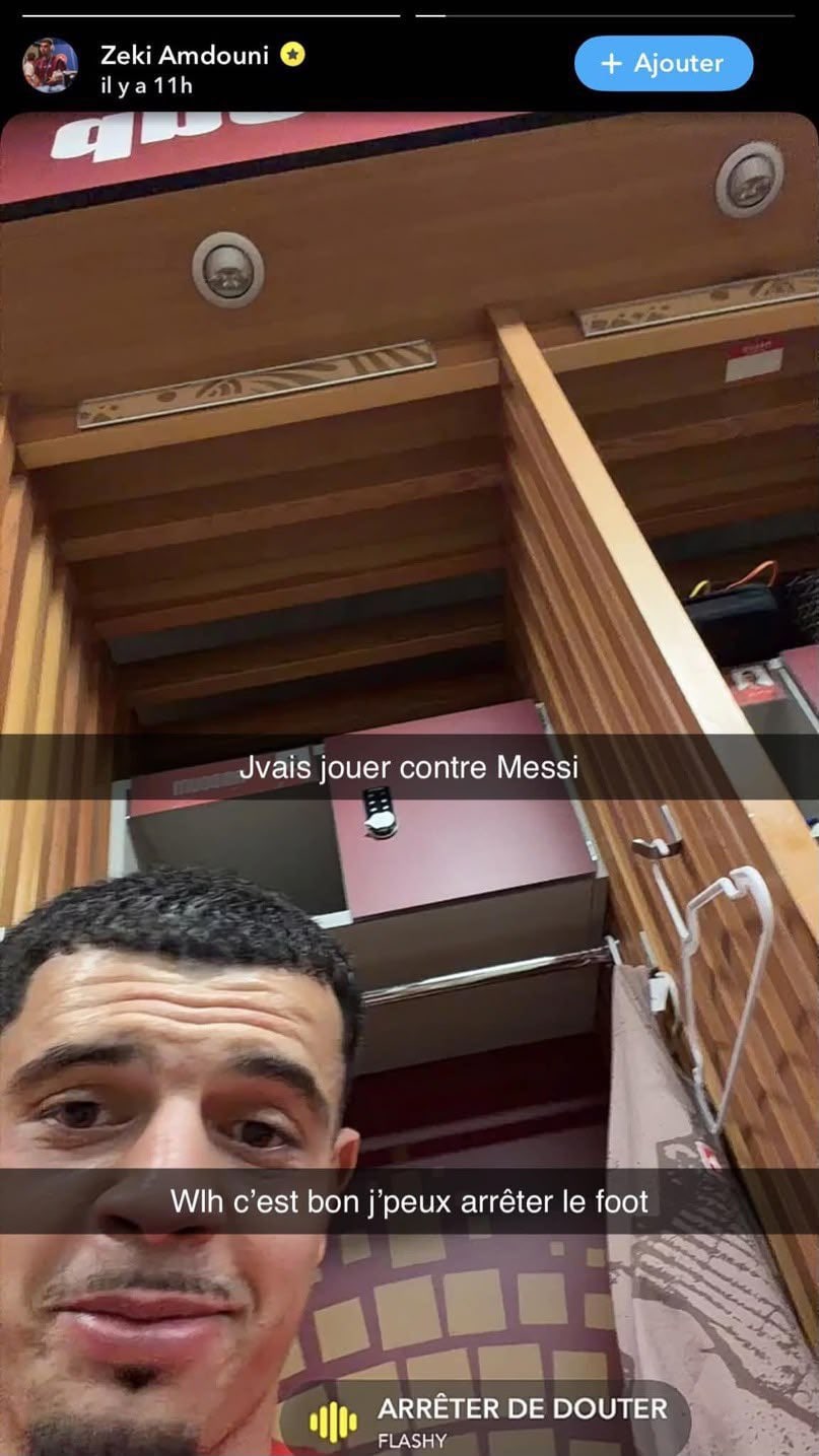 Zeki Amdouni's viral retirement post steals the show. (Snapchat) Zeki Amdouni's viral retirement post steals the show. (Snapchat)