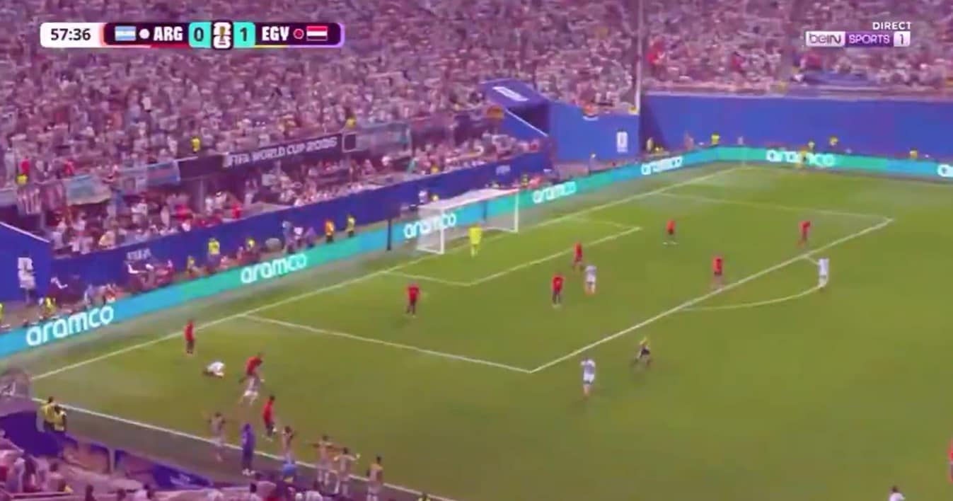 There was Attia's challenge on Lisandro Martinez in the left corner of the pitch far from Argentina's net There was Attia's challenge on Lisandro Martinez in the left corner of the pitch far from Argentina's net