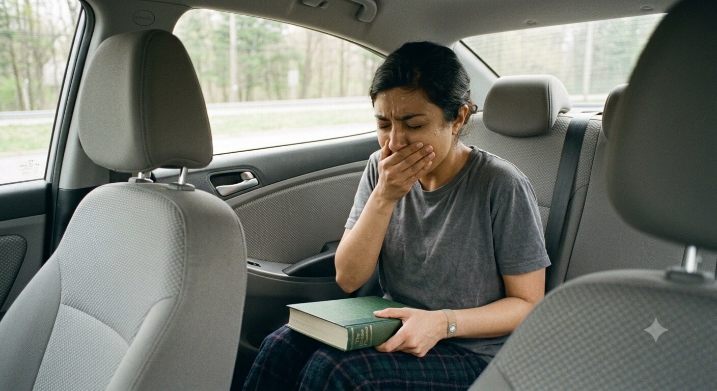 Often while reading, many people may feel nauseous while travelling in a car. (Picture credit: AI generated) Often while reading, many people may feel nauseous while travelling in a car. (Picture credit: AI generated)