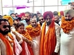 AAP’s Narinder Singh Manso, a three-time councillor, was elected mayor, while Kamakshi Duggal and Sameer Sharma were elected senior deputy mayor and deputy mayor, respectively. (HT Photo)