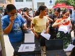 Students appearing an exam conducted by the NTA.