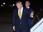 Eric Trump and his family were aboard the first aircraft to land at the newly renamed airport in the pre-dawn hours on a private plane.