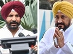 Punjab Congress president Amarinder Singh Raja Warring (left) and former CM Charanjit Singh Channi (right). 