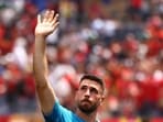 Spain's Unai Simon celebrates after the match against Austria at the Los Angeles Stadium, Inglewood, California, U.S. (Reuters)