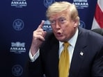President Donald Trump speaks during a meeting with NATO Secretary General Mark Rutte at the NATO summit in Ankara, Turkey, (Filip Singer/Pool EPA via AP)