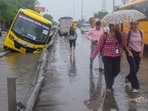 School buses were delayed for up to two hours on waterlogged roads. Administrators said student safety will guide their decisions. (PTI)
