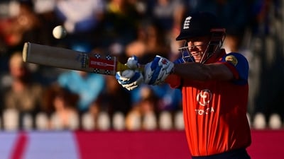 Harry Brook smacked an unbeaten knock of 79* off 35 balls. (AFP) Harry Brook smacked an unbeaten knock of 79* off 35 balls. (AFP)