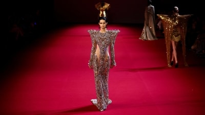 On the runway, the designer blended the structural freedom of French haute couture with India's rich design heritage.&nbsp; (REUTERS)