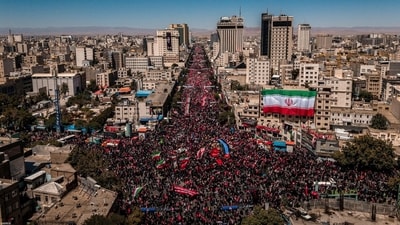 Millions gathered in Mashhad as Iran laid Supreme Leader Ayatollah Ali Khamenei to rest after a six-day funeral procession in Mashhad, Iran, July 9, 2026. Office of the Iranian Supreme Leader/ Handout via REUTERS (VIA REUTERS)