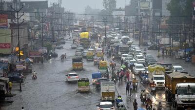 In Ghaziabad, heavy waterlogging persisted on major roads near Lal Kuan, Ambedkar Road, Delhi-Meerut Expressway, National Highway – 9. (Sakib Ali/HT Photo) In Ghaziabad, heavy waterlogging persisted on major roads near Lal Kuan, Ambedkar Road, Delhi-Meerut Expressway, National Highway – 9. (Sakib Ali/HT Photo)