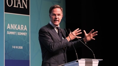 Mark Rutte, secretary general of the North Atlantic Treaty Organization (NATO), during a news conference at the NATO Summit in Ankara, Turkey (Bloomberg) Mark Rutte, secretary general of the North Atlantic Treaty Organization (NATO), during a news conference at the NATO Summit in Ankara, Turkey (Bloomberg)
