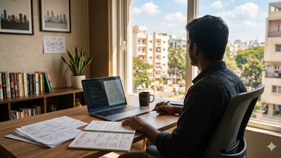 The OP said that entrepreneurship still requires hard work, but the flexibility has transformed his life. (Representational image/Gemini AI generated) The OP said that entrepreneurship still requires hard work, but the flexibility has transformed his life. (Representational image/Gemini AI generated)