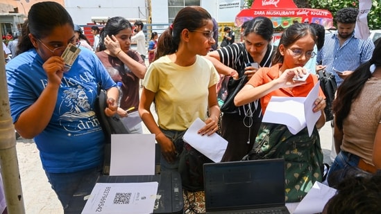 Students appearing an exam conducted by the NTA. (HT File)