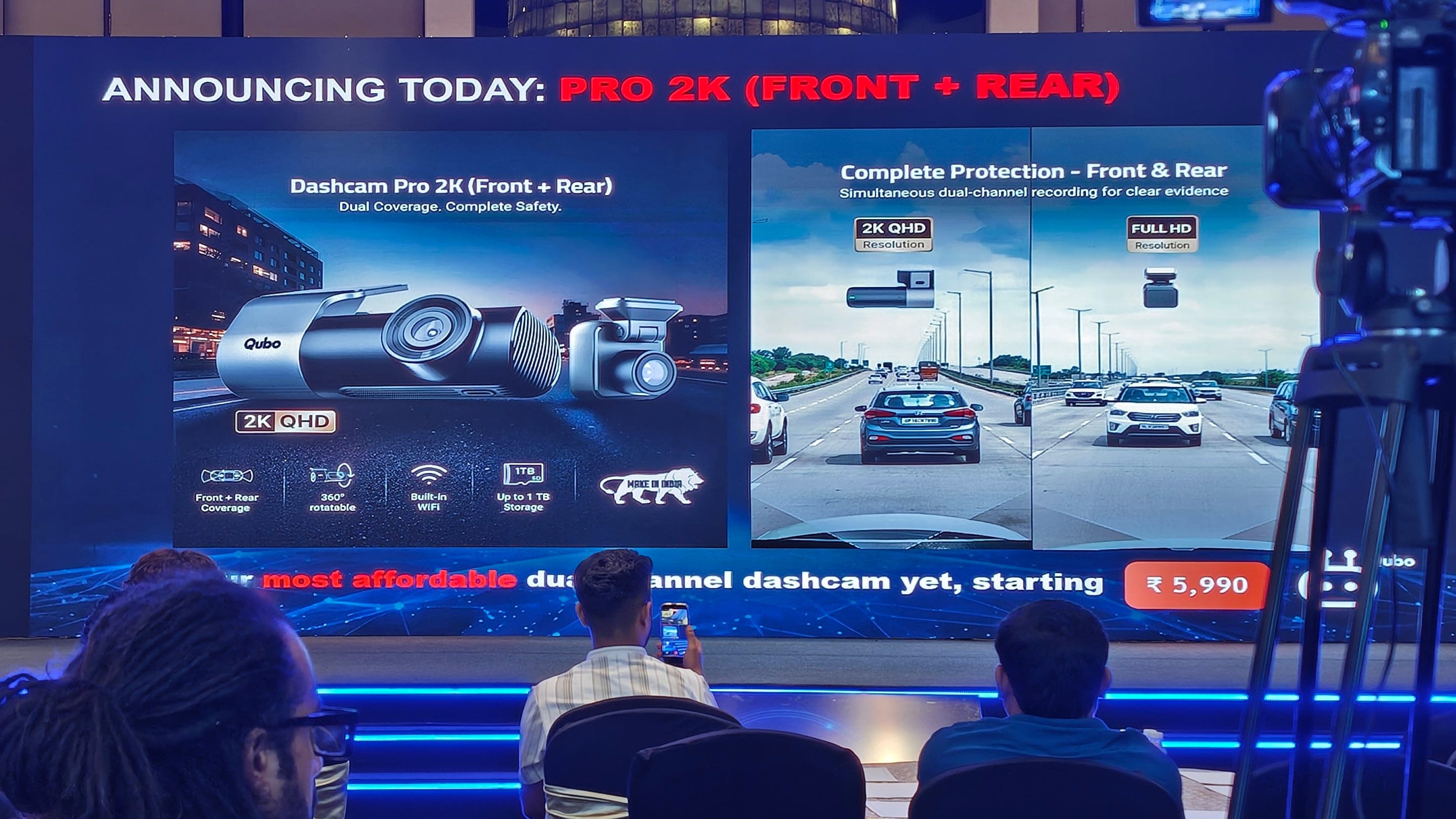 Dashcam captures dual-channel footage with collision detection and built-in Wi-Fi. (Shubh Bhushan / HT Tech) Dashcam captures dual-channel footage with collision detection and built-in Wi-Fi. (Shubh Bhushan / HT Tech)