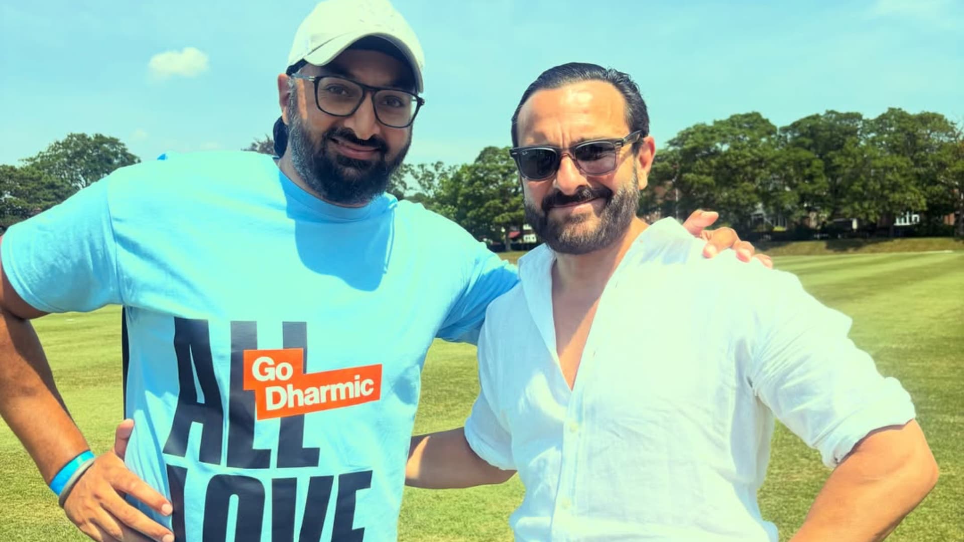 Saif Ali Khan with Monty Panesar. Saif Ali Khan with Monty Panesar.