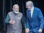 PM Narendra Modi and Australian PM Anthony Albanese during a visit to the Melbourne Cricket Ground on Friday.