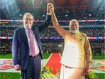 Prime Minister Narendra Modi with Australian Prime Minister Anthony Albanese during a community event, in Melbourne, Australia. 