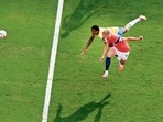 Norway’s Erling Haaland (right) scores in the July 6 game that saw Brazil dismissed from the tournament. (AFP)