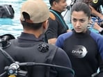 Rashmika Mandanna shot an underwater fight sequence for Mysaa.