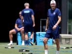 Stale Solbakken, Head Coach of Norway, attends a training session. (Getty Images via AFP)