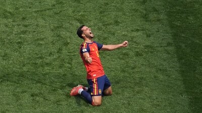 It was the second straight knockout game in which Mikel Merino came off the bench to score the winning goal for Spain. (AP Photo) It was the second straight knockout game in which Mikel Merino came off the bench to score the winning goal for Spain. (AP Photo)