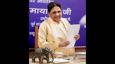 Bahujan Samaj Party (BSP) president Mayawati during a media briefing at her residence, in Lucknow, on Friday (PTI) Bahujan Samaj Party (BSP) president Mayawati during a media briefing at her residence, in Lucknow, on Friday (PTI)