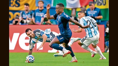 Cabo Verde, a nation of 10 small islands, is now part of footballing lore. (Above) Jovane Cabral and the rest of the team stunned Lionel Messi, and the world, with two goals against Argentina last week. (AFP) Cabo Verde, a nation of 10 small islands, is now part of footballing lore. (Above) Jovane Cabral and the rest of the team stunned Lionel Messi, and the world, with two goals against Argentina last week. (AFP)